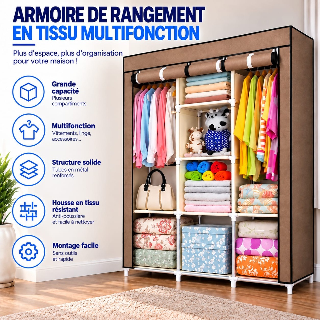  armoire de rangement pliable en tissu