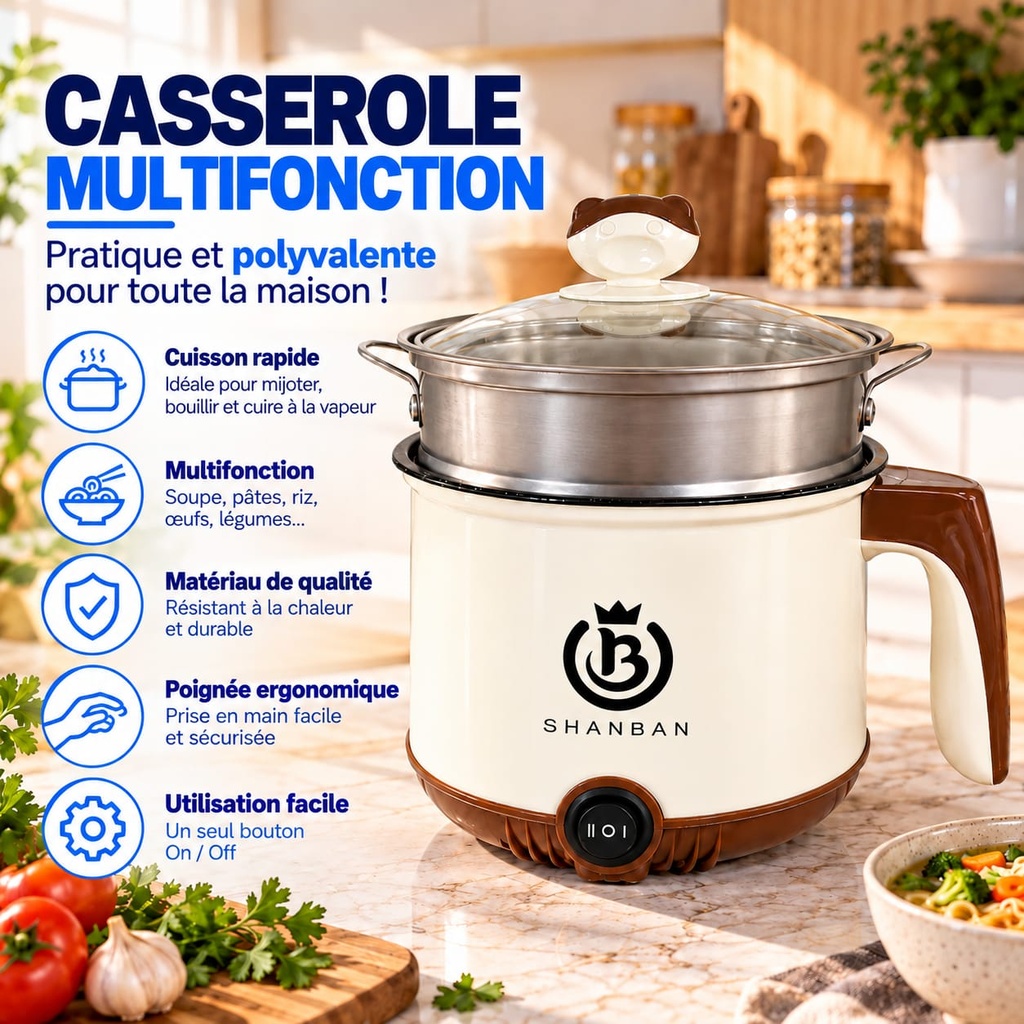 Casserole / Marmite électrique multifonction Shanban 