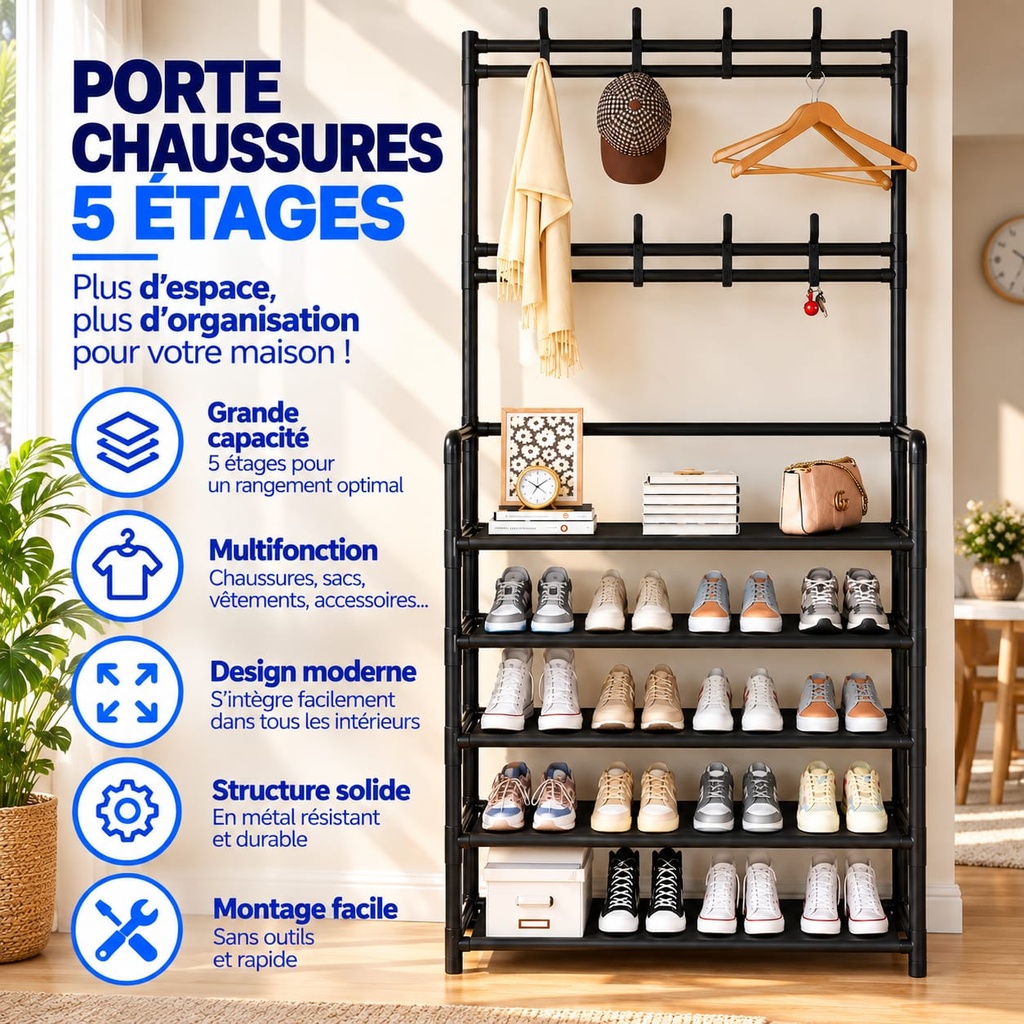 Porte chaussures – 5 étages 