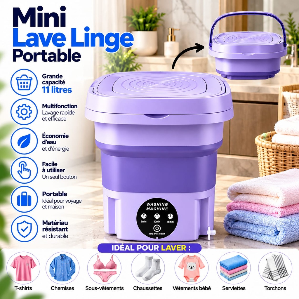 Mini Lave Linge PLIANTE MULTIFONCTION