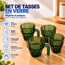  lot de 4 tasses et verres verts en forme de cactus
