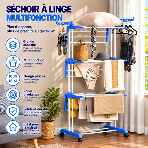 Sèche-Linge Mobile-3 Niveaux