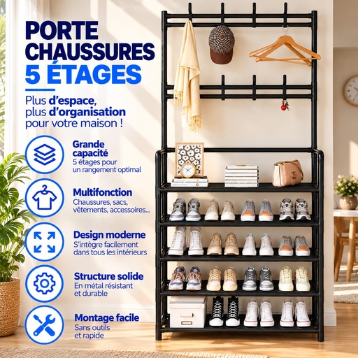 Porte chaussures – 5 étages 