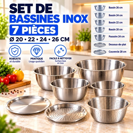 Set Bols Inox 7 Pièces Kitchen