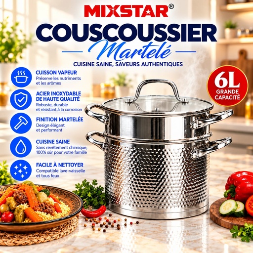 Couscoussier Martelé MIXSTAR 6L